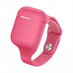 Wholesale Wrist Band Accessories Sport Strap Cover Full Protective Silicone Skin Compatible with Apple Airpods [2 / 1] Wireless Charging Case (Hot Pink)
